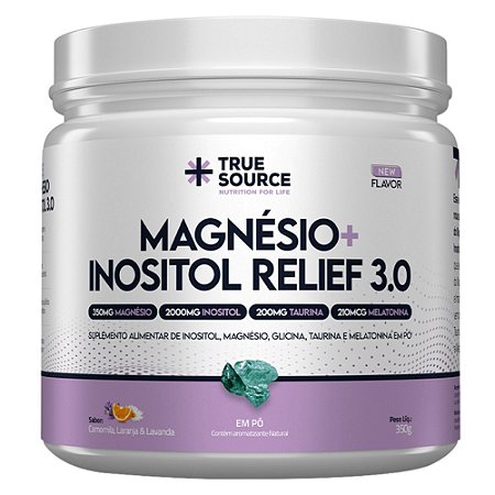 True Magnésio + Inositol Relief 3.0 Camomila e Lavanda 350g - True Source