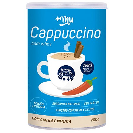 Cappuccino +Mu (com Whey, Canela e Pimenta) 200g - Mais Mu