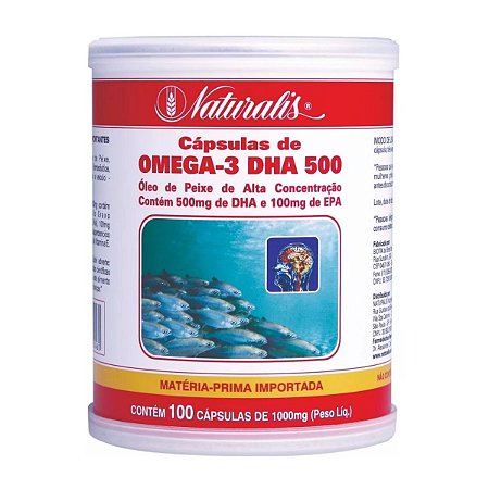 Ômega-3 DHA 500 (1000mg) 100 Cápsulas - Naturalis