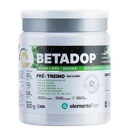 BetaDop Limão c/ Matcha 300g - Elemento Puro