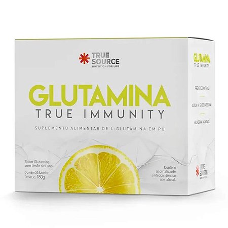 Glutamina True Immunity Limão Siciliano (30 Sachês) - True Source