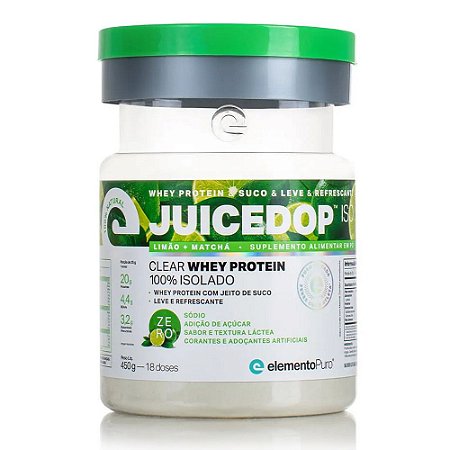 Juicedop Clear Limão + Matchá 450g - Elemento Puro