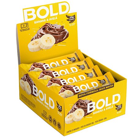 Bold Bar Banana & Avelã 12 Unidades - Bold Snacks