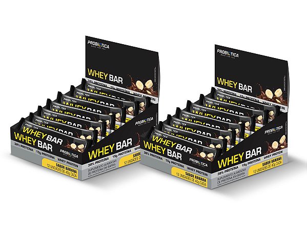 Whey Bar Banana 24 Unidades - Probiotica