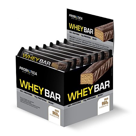 Whey Bar Coco 24 Unidades - Probiotica