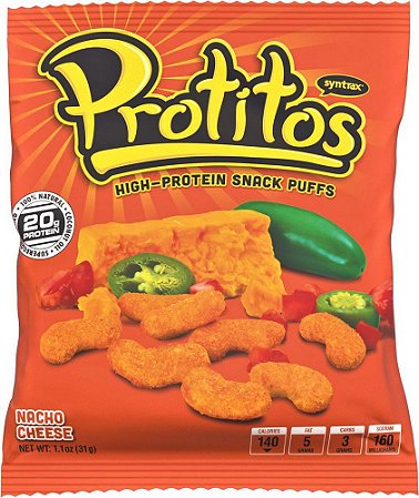 Protitos Snack Protein Nachos de Queijo 31g - Syntrax | Validade 09/2022