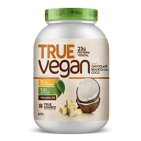 True Vegan Chocolate Branco Com Coco 837G - True Source