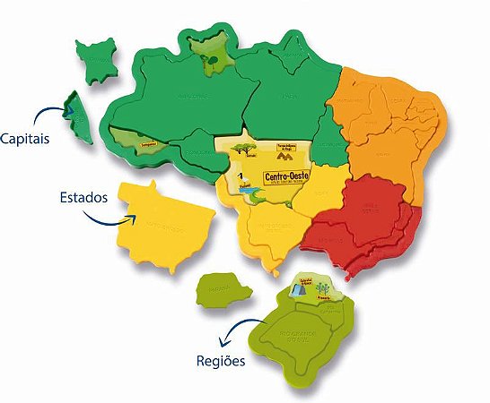 Mapa do Brasil 3D Plástico - Elka