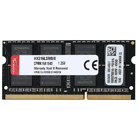 MEMÓRIA 8GB DDR4 2666 KINGSTON NOTEBOOK KVR26S19S6/8