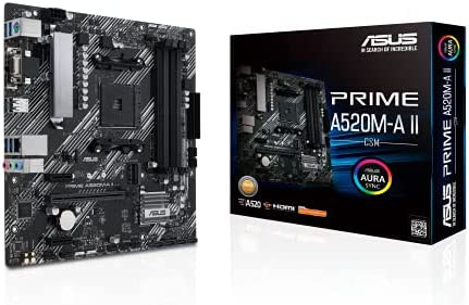 Placa Mãe Asus AMD Prime A520M-A II AM4 DDR4 Sata Aura
