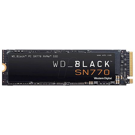 SSD Western Digital Black SN770 500GB NVMe M.2 2280 - WDS500G3X0E Leitura: 5000MB/s e Gravação: 4000MB/s