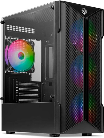 Gabinete Galaxy  Gamer RGB 4 Fans,  Lateral de Vidro, Midi Tower