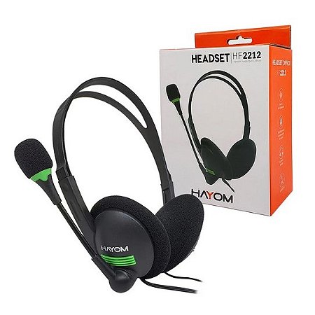 Headset Hayom HF 2212 Preto/Verde
