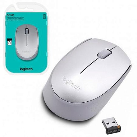 Mouse Logitech Wireless M170 Prata