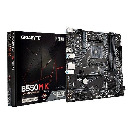 Placa Mae Gigabyte B550M K, DDR4, Socket AMD AM4, M-ATX, Chipset AMD B550