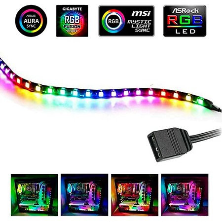 Fita de LED RGB, 500mm, Com Controladora