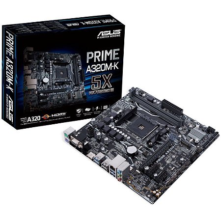 Placa Mãe AM4 ASUS A320M-K PRIME DDR4 VGA/HDMI/RGB