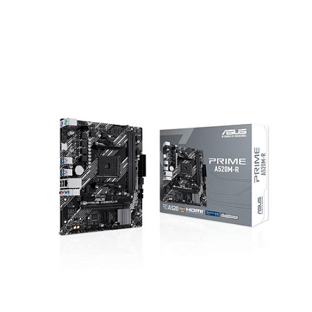 Placa Mãe ASUS PRIME A520M-R, AM4, DDR4, M.2, Chipset A520, PCIe, HDMI -