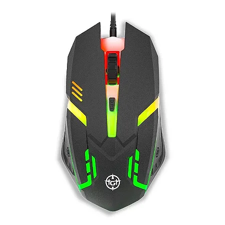 Mouse Gamer TGT GM25, Rainbow, 2400DPI, 4 Botoes, Preto