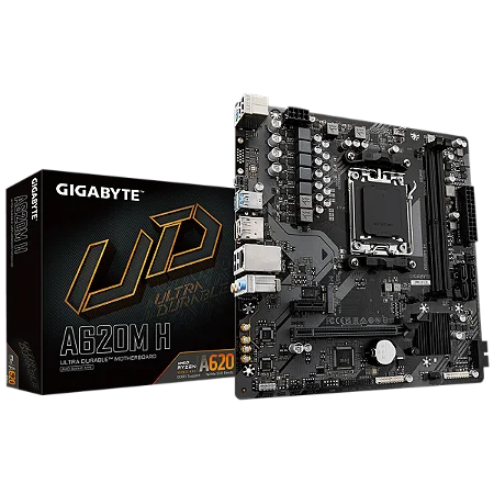 Placa Mãe Gigabyte A620M H, Chipset A620, AMD AM5, MATX, DDR5
