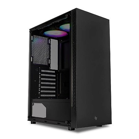 Gabinete Gamer HX310, Mid-Tower, Lateral de Vidro, Com 2 Fans, Preto