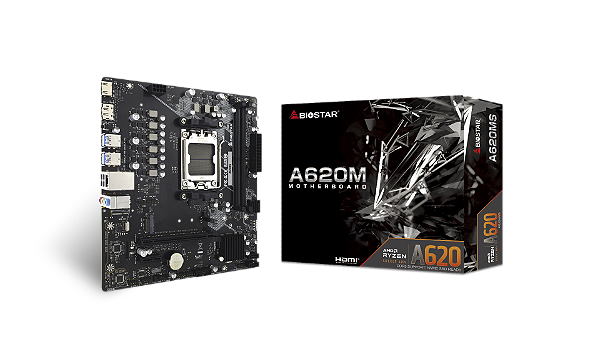 Placa Mãe Biostar A620MS, Chipset A620, AMD AM5, MATX, DDR5