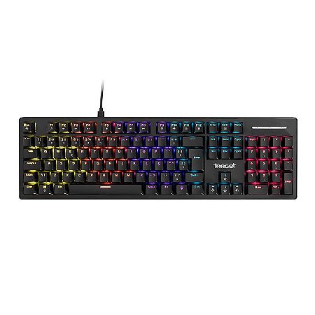 Teclado Mecanico Sherman V3, Rainbow, ABNT2, Switch Huano Azul, Preto