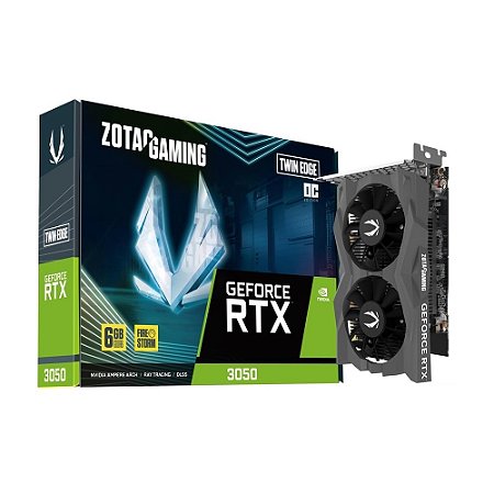 Placa de Vídeo Zotac NVIDIA GeForce RTX 3050 Twin Edge OC 6GB GDDR6 - ZT-A30510H-10L