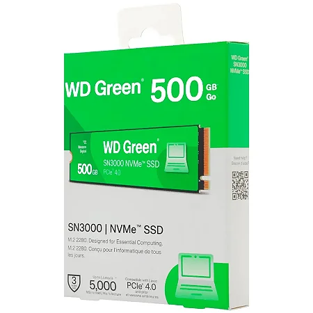 SSD 500GB M.2 SN3000 Nvme GEN4 Western Digital 5000MB/S 4100MB/S - WDS500G4G0E