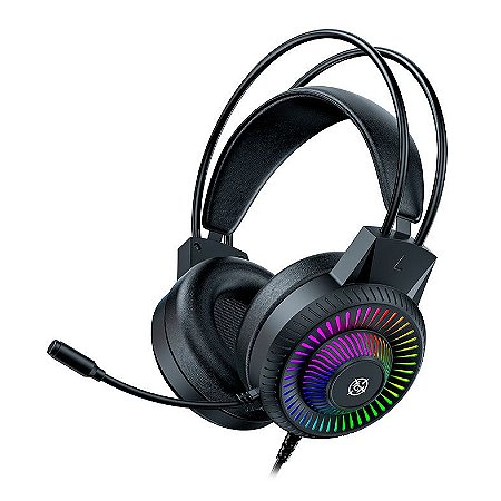 Headset Gamer Supernova V4, Rainbow, Som Stereo, Drivers 50mm, Preto