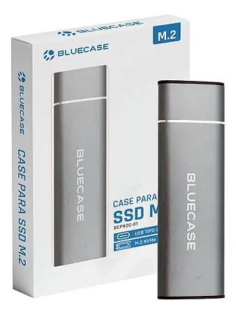 CASE PARA SSD M.2 NVME PCI-E CINZA USB-C BCPN2C-01 - BLUECASE