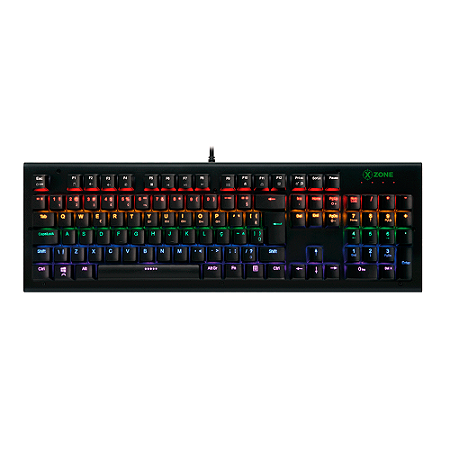 Teclado Mecânico Gamer , Switch Blue, Rainbow, ABNT2, Black X-zone