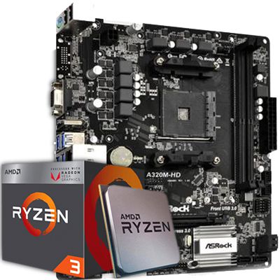 Kit Upgrade, AMD Ryzen 5 3600 3.6GHz AM4, Asrock A320M-HD DDR4