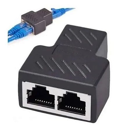 Adaptador Duplicador Cabo De Rede RJ45 Ethernet Splitter Divisor Y