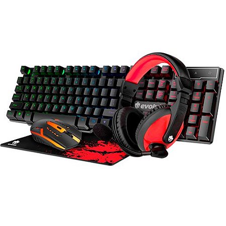 Combo Gamer Evolut ( Teclado+Headset+Mouse+Pad Mouse ) EG-51