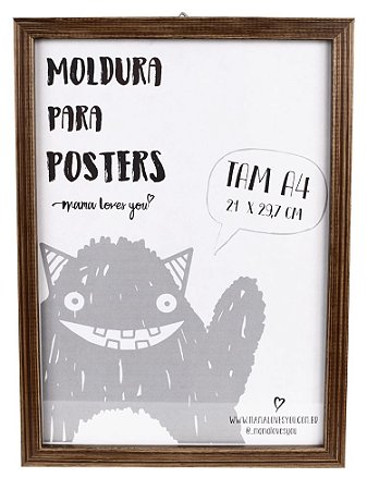 MOLDURA A4 BÁSICA - MADEIRA ESCURA