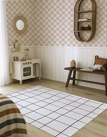 Papel de parede Amazonya Quadriculado Rosa