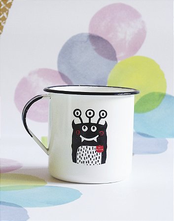 Caneca Ágata 9X13 Monster Cool - Branca