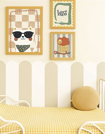 Adesivo Decorativo Cercadinho - Bege X Branco