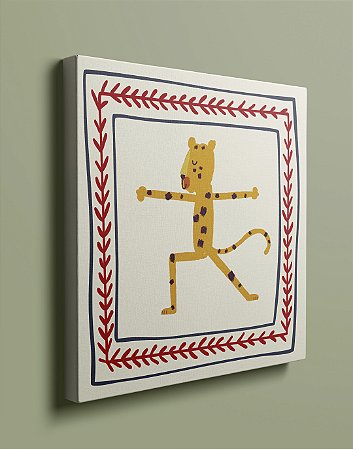 Quadrinho Canvas 25x25 - Mapa do Tesouro - Tigre Yoga