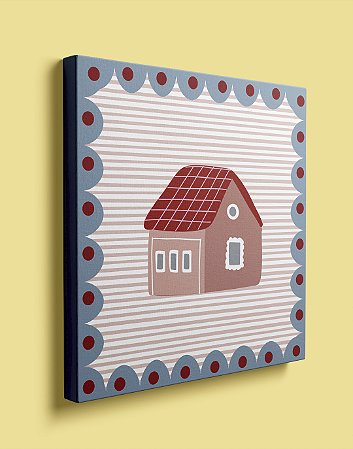 Quadrinho Canvas 25x25 - Mapa do Tesouro - Casa Rosa