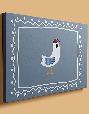 Quadrinho Canvas 25x36 - Mapa do Tesouro - Galinha