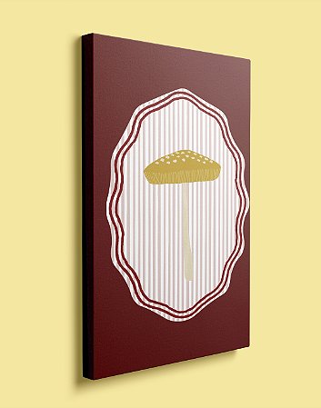 Quadrinho Canvas 25x36 - Mapa do Tesouro - Cogumelo Amarelo