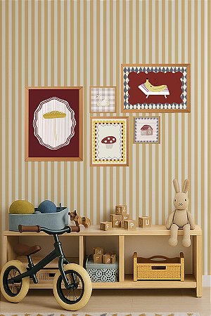 Papel de Parede - Mapa do Tesouro - Listrado Mini Amarelo