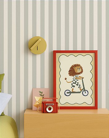 Papel de Parede - Mapa do Tesouro - Listrado Mini Verde Claro