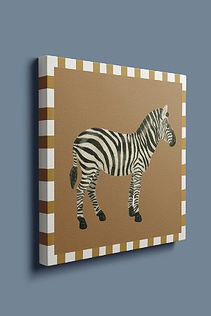 Quadrinho Canvas 25x25 - Aqua Zebra