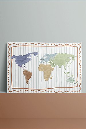 Quadrinho Canvas 25x36 - Aqua Mapa