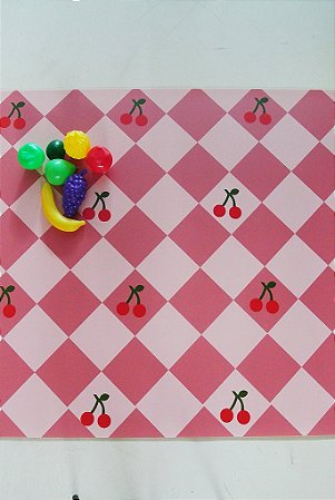 Tapete Playmat Cherry Quadriculado - 1,00x1,20