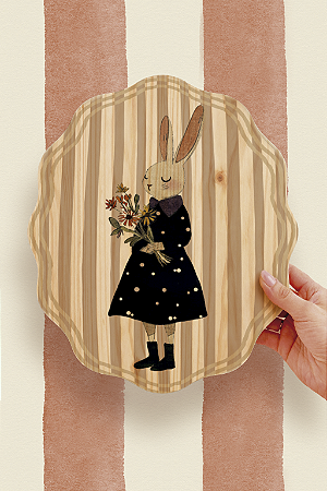 Plaquinha de Madeira 20cm x 25cm - Dona Coelha