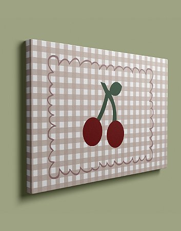 Quadrinho Canvas 25x36 - Cereja Vichy